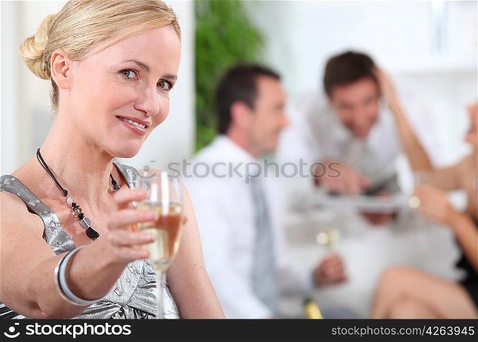 woman toasting