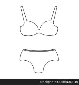 Woman underwear lingerie or swimsuit, Two Piece Bikini icon Illustration symbol design