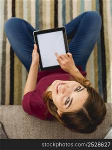 Woman using a digital tablet