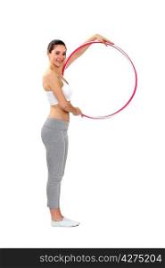 Woman using a hula hoop