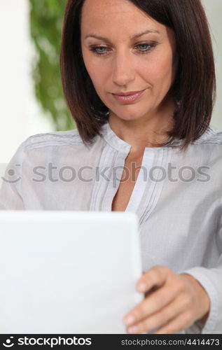 Woman using a laptop