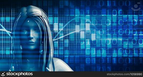 Woman Using Data Analytics Technology Concept Background. Woman Using Data Analytics Technology