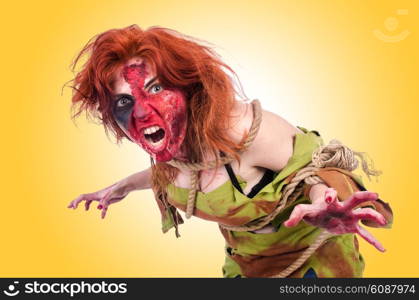 Woman vampire isolated on the background