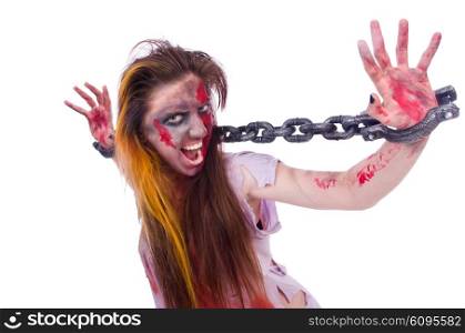 Woman vampire isolated on the background