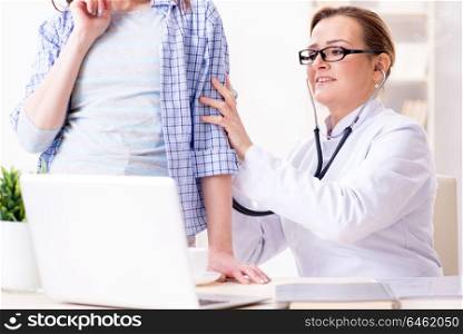 Woman visiting doctor for regular check-up