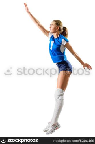 Woman volleyball player isolated (ver without ball)