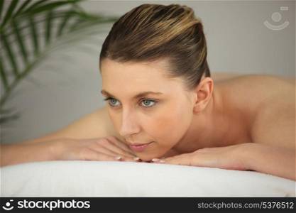 Woman waiting for massage