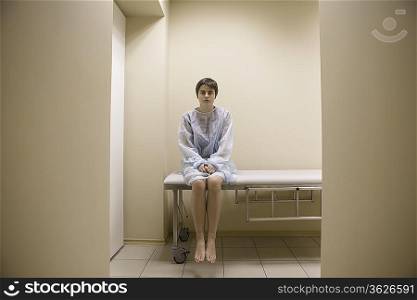 Woman waiting for medical examination