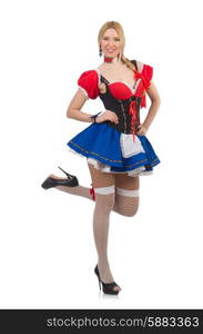 Woman waitress in oktoberfest concept