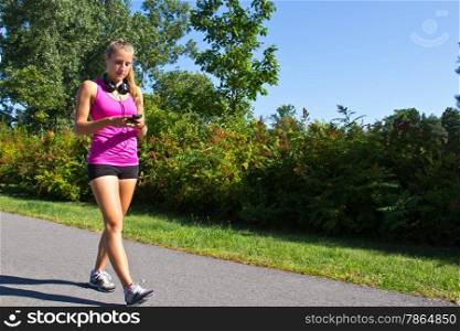 Woman walking for exercise