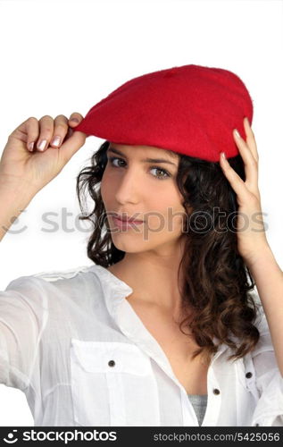 Woman wearing a beret