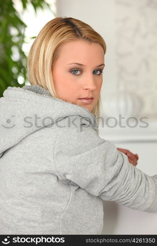 Woman wearing a sweater