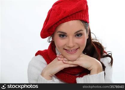 woman wearing a wool hat
