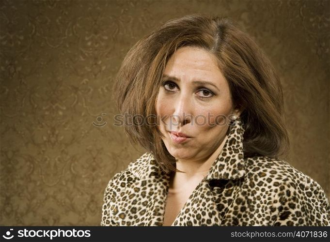 Woman wearing animal print clothes