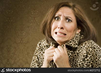 Woman wearing animal print clothes