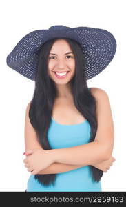 Woman wearing panama ready for summer vacation