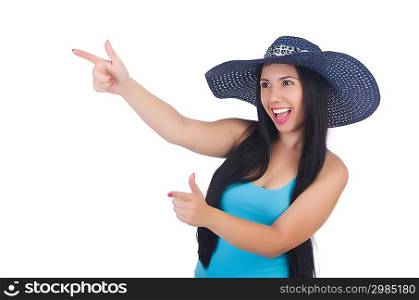 Woman wearing panama ready for summer vacation
