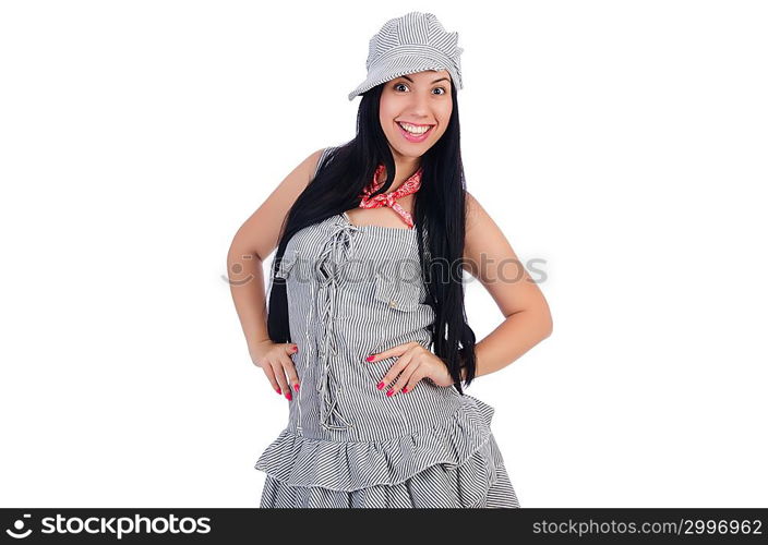 Woman wearing panama ready for summer vacation