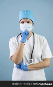 woman wearing protective equipment