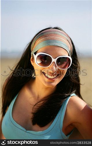 Woman wearing sunglasses