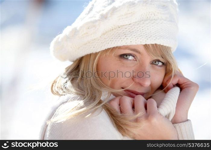 woman wearing warm clothes