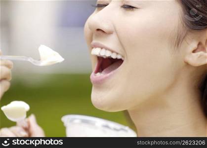 Woman who eats ice