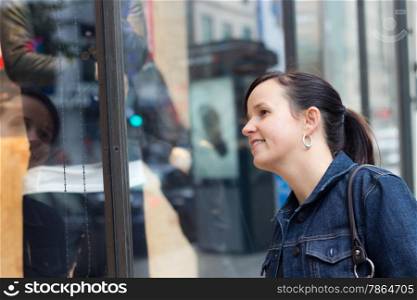 Woman window shopping