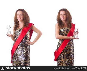 Woman winning the beauty contest