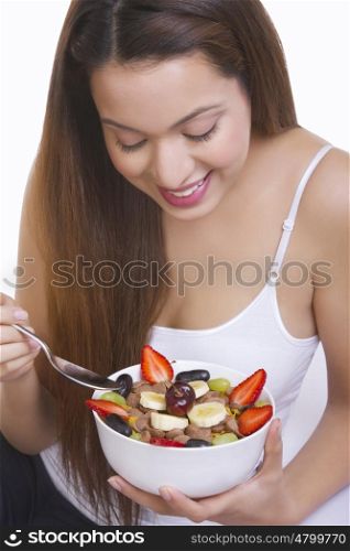 Woman with a bowl of cereal