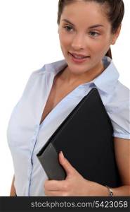 Woman with a business folder