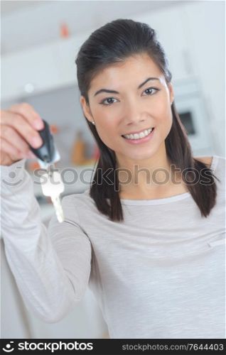 woman with a car keys