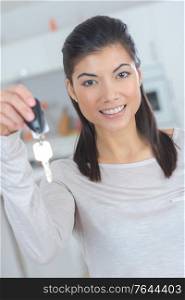 woman with a car keys