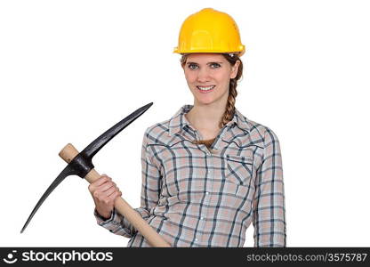 Woman with a pickaxe