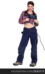 Woman with a powerdrill