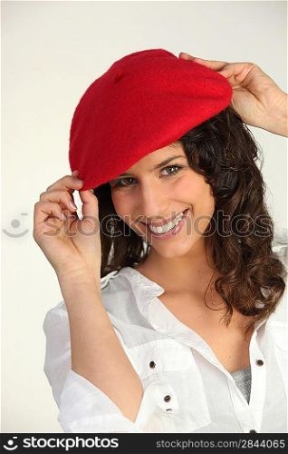 Woman with a red beret