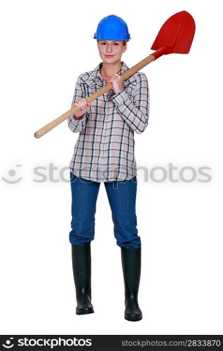 Woman with a shovel