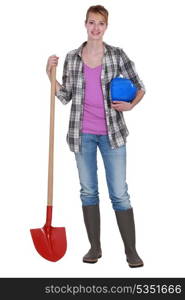 Woman with a shovel