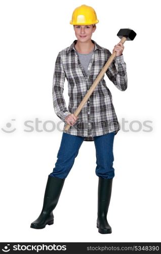 Woman with a sledgehammer