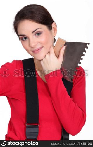 Woman with a spatula