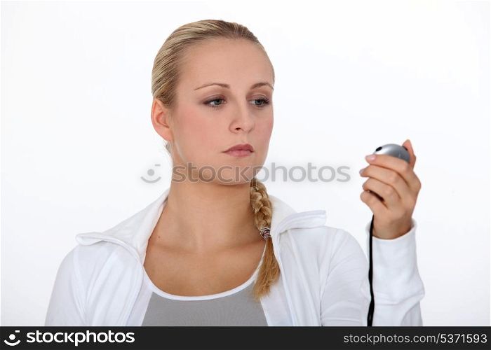 Woman with a stopwatch