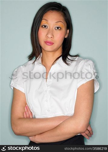 Woman with Arms Crossed in studio half-length