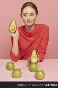 woman with assortment fruits 3