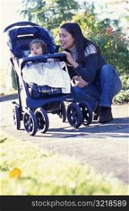 Woman With Baby in Stroller