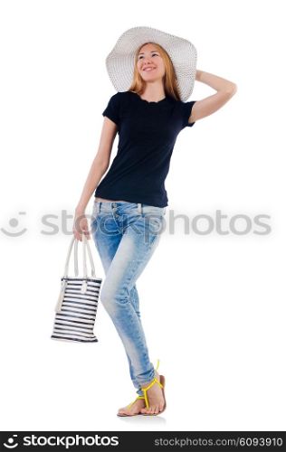 Woman with bag in fashion concept