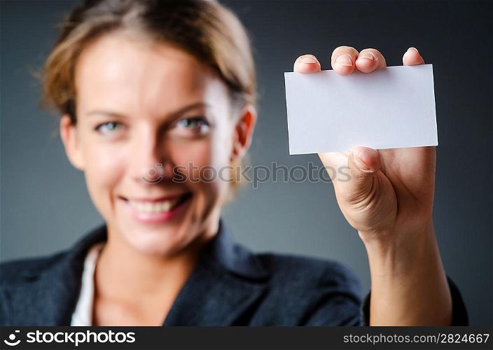 Woman with blank message