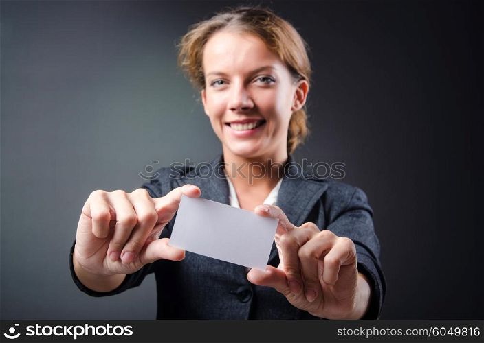 Woman with blank message