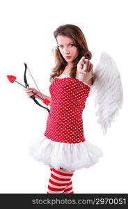 Woman with bow in valentine concept