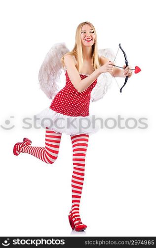 Woman with bow in valentine concept