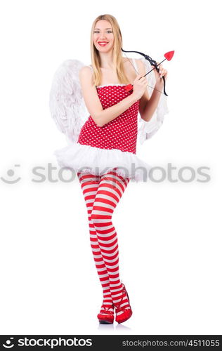 Woman with bow in valentine concept