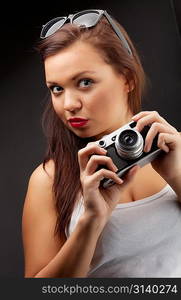 Woman with camera